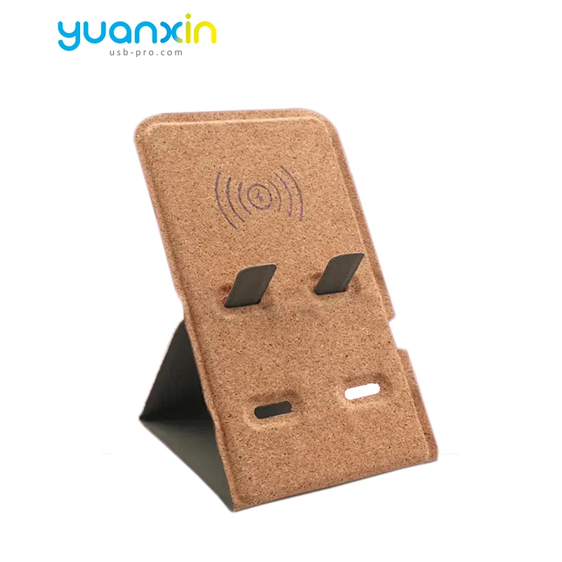 ECO Friendly Cork Desktop Wireless Charger with phone holder