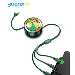 Round 3 in 1 retract Charging Cable