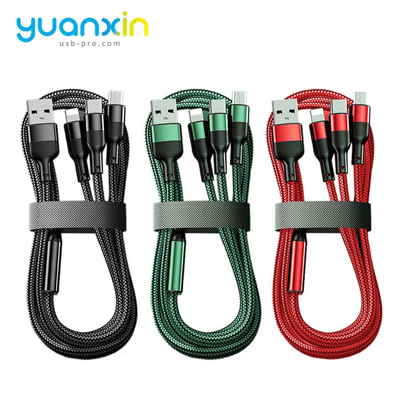 3 in 1 Fast 3A braided Charging Cable
