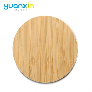 Eco Friendly Bamboo Round Desktop Wireless Charger