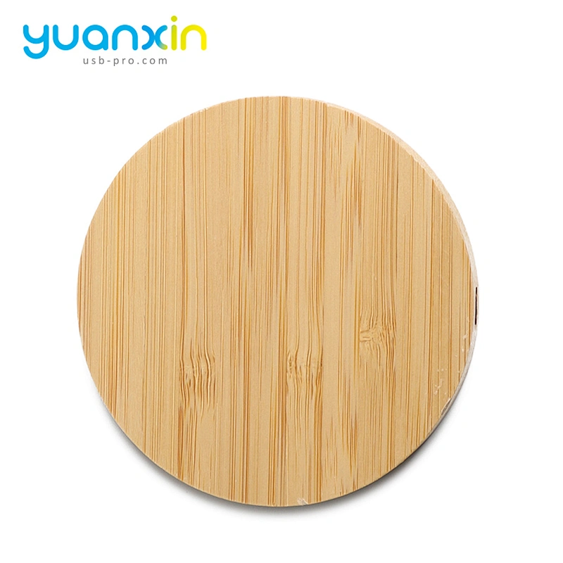 Eco Friendly Bamboo Round Desktop Wireless Charger