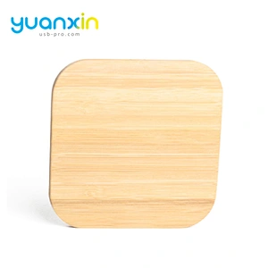 Eco Friendly Bamboo Square Desktop Wireless Charger