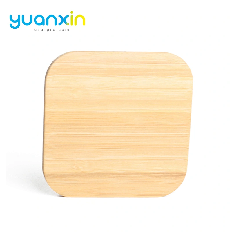 Eco Friendly Bamboo Square Desktop Wireless Charger