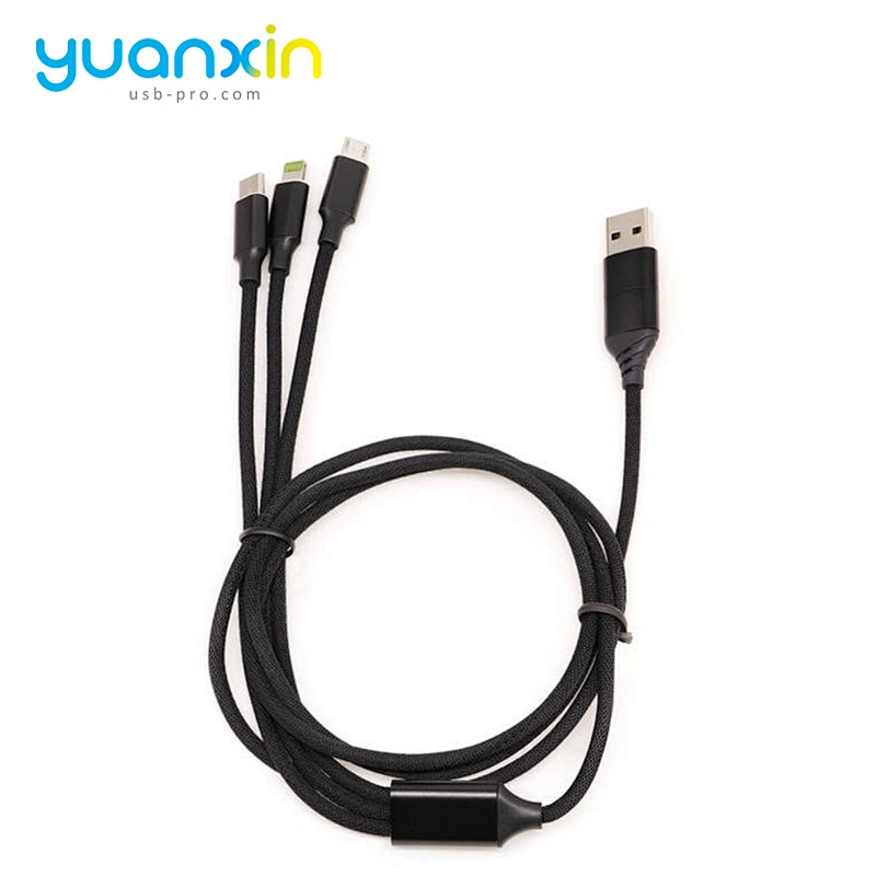 Custom logo 6 in 1 classic braided usb cable