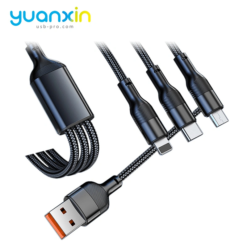 3 in 1 Fast 3A braided Charging Cable