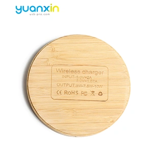 Eco Friendly Bamboo Round Desktop Wireless Charger