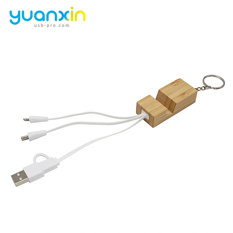 4 in 1 Bamboo eco usb charging  cable