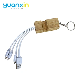4 in 1 Bamboo eco usb charging  cable