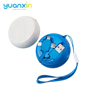Eco straw material Retract Charging Cable