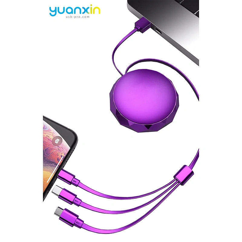 Fast round retract Charging Cable