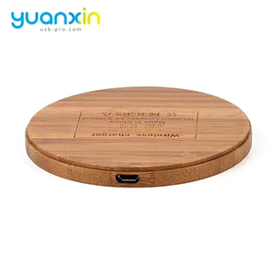 Eco Friendly Bamboo Round Desktop Wireless Charger
