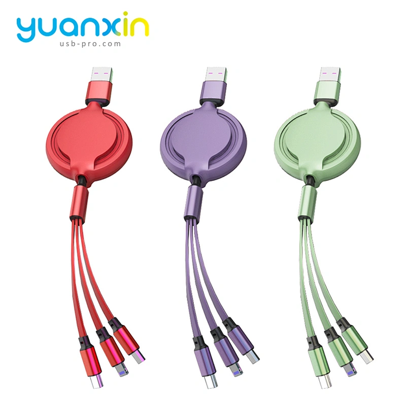Promotion  round 3 in 1  retract Charging Cable