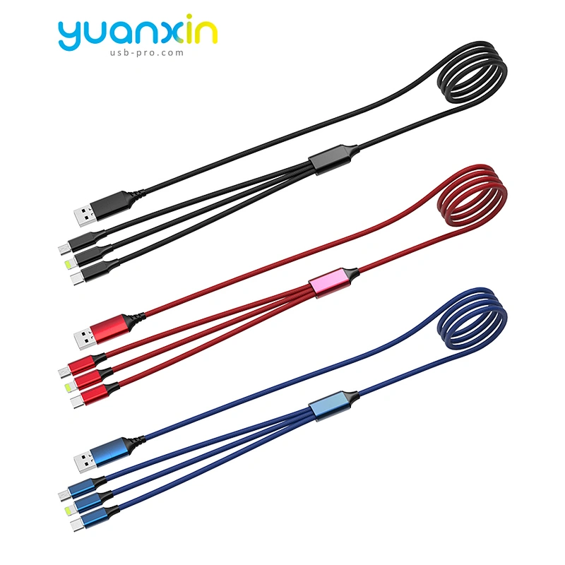 Custom logo 6 in 1 classic braided usb cable