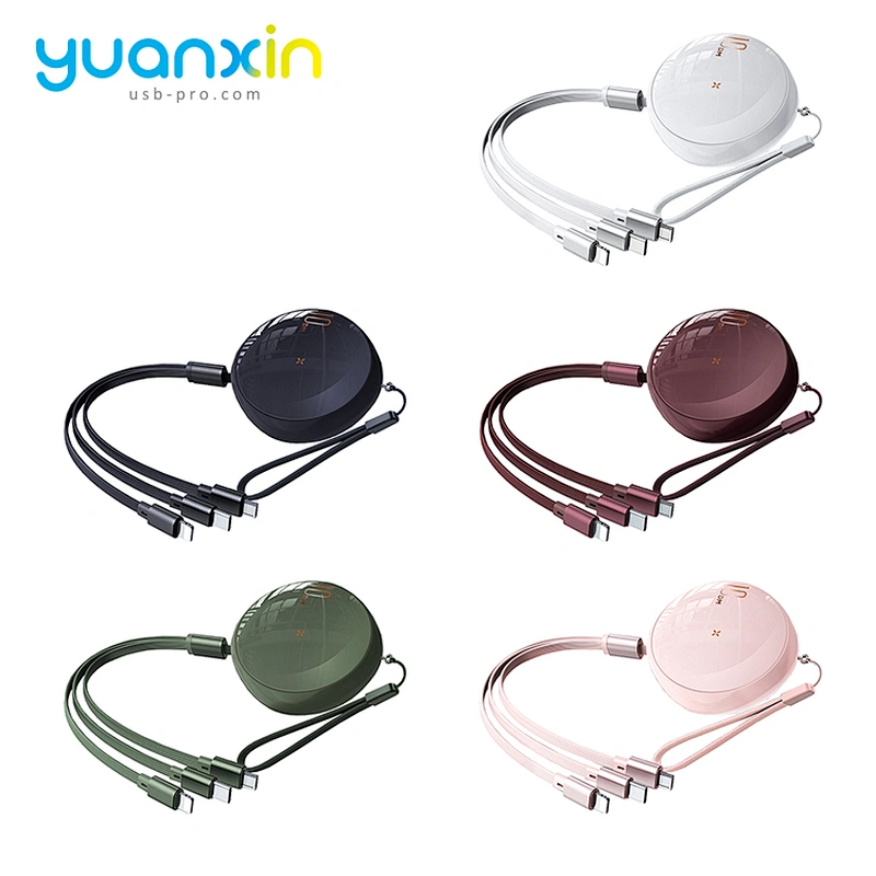 Round retract Charging Cable