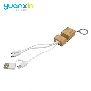 4 in 1 Bamboo eco usb charging  cable