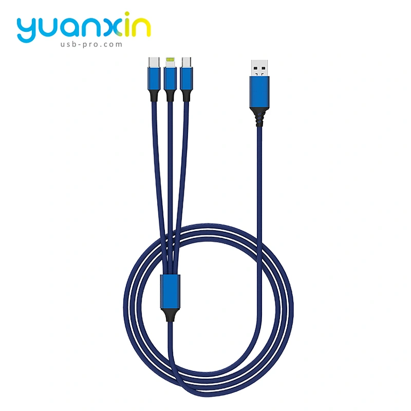 Custom logo 6 in 1 classic braided usb cable