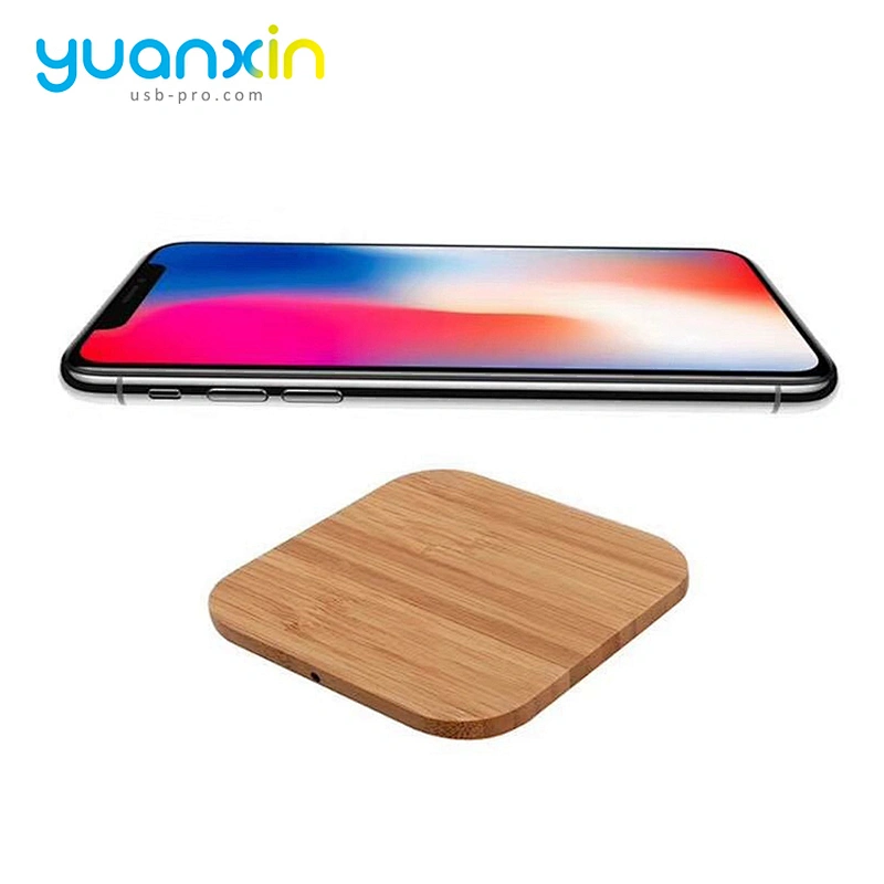 Eco Friendly Bamboo Square Desktop Wireless Charger