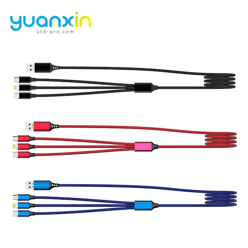 Custom logo 6 in 1 classic braided usb cable