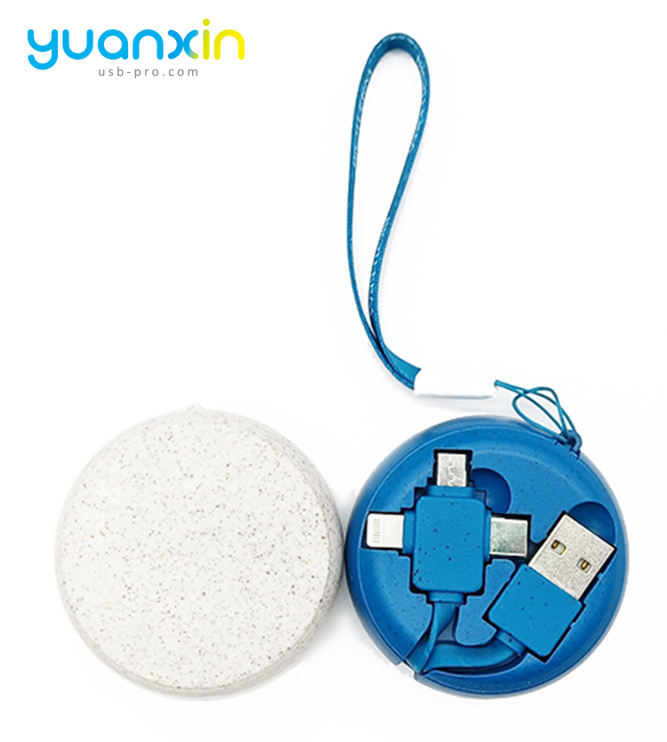 Eco straw material Retract Charging Cable