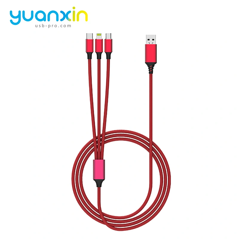 Custom logo 6 in 1 classic braided usb cable