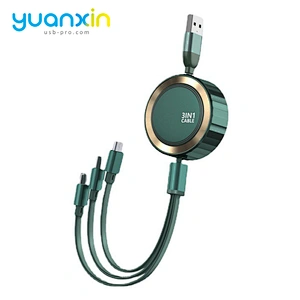 Round 3 in 1 retract Charging Cable