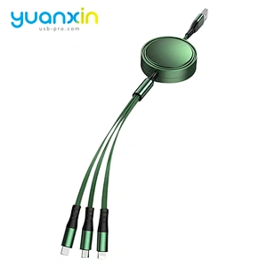 Round 3 in 1 retract Charging Cable