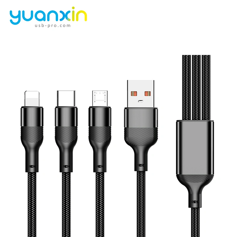 3 in 1 Fast 3A braided Charging Cable