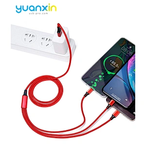 Custom 3 in 1 classic braided usb cabl