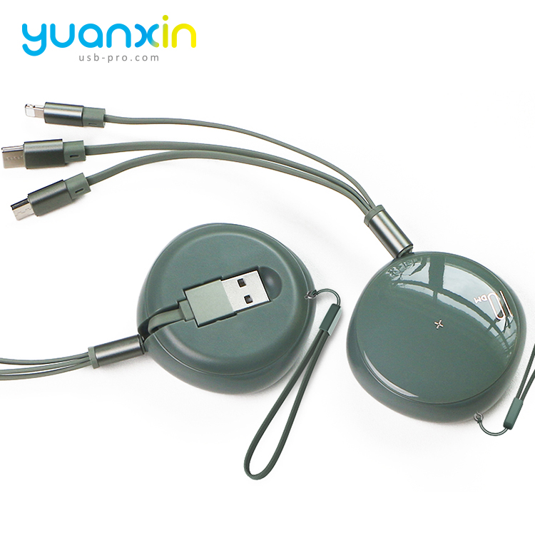 Round retract Charging Cable