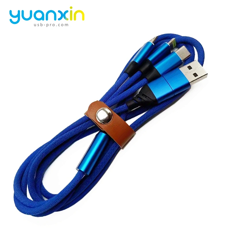 Custom logo 6 in 1 classic braided usb cable