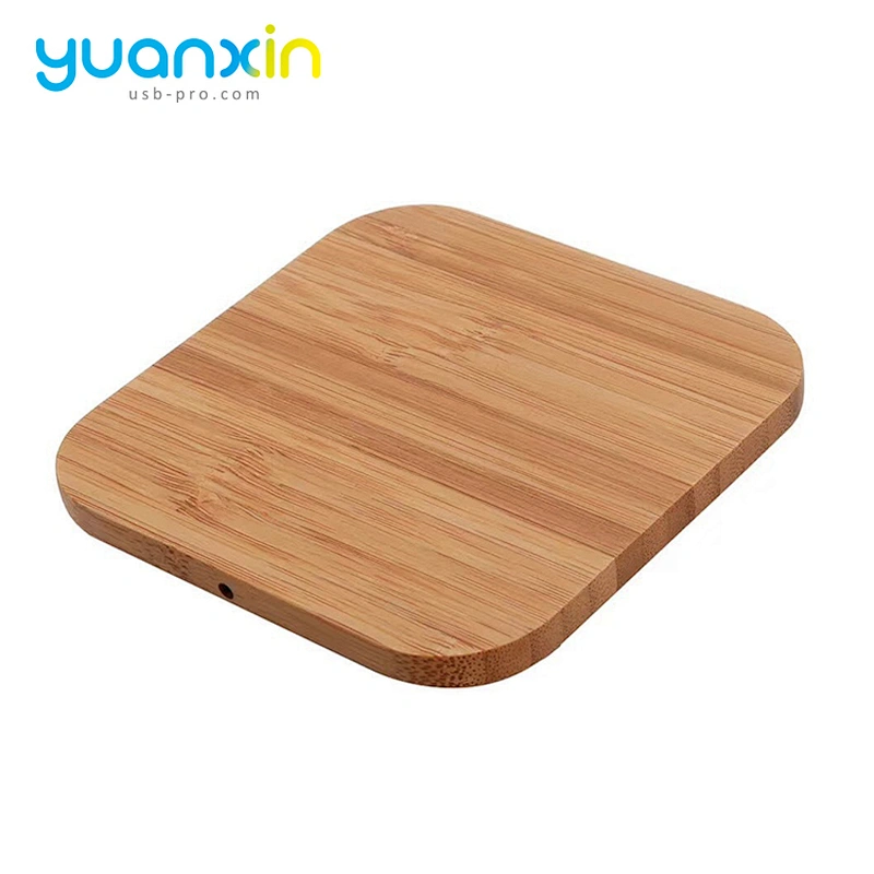 Eco Friendly Bamboo Square Desktop Wireless Charger