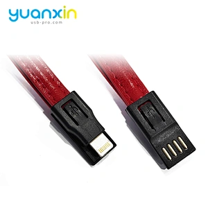 Micro PU leather keychain usb cable