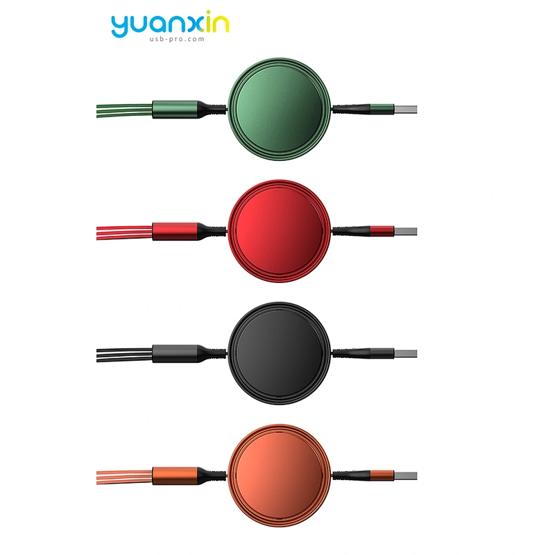 Round 3 in 1 retract Charging Cable