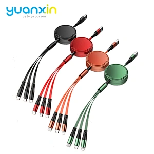 Round 3 in 1 retract Charging Cable