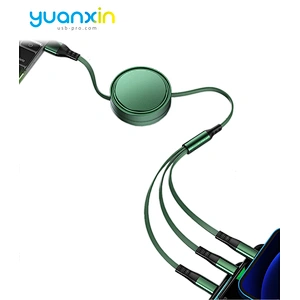 Round 3 in 1 retract Charging Cable