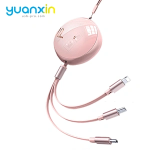 Round retract Charging Cable