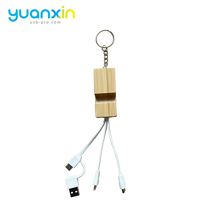 4 in 1 Bamboo eco usb charging  cable