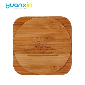 Eco Friendly Bamboo Square Desktop Wireless Charger