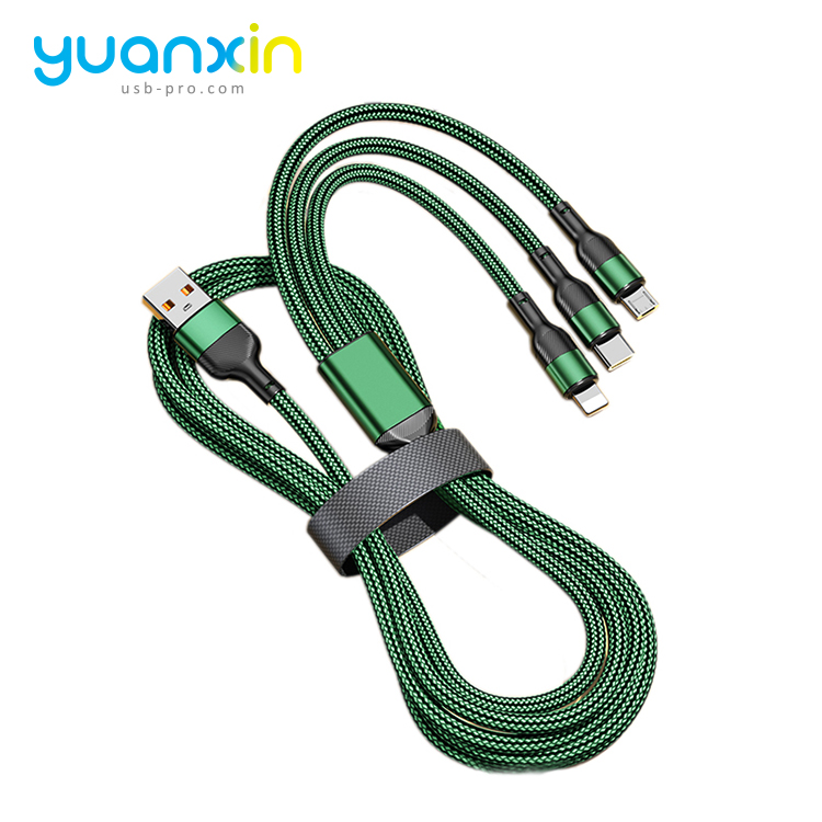 3 in 1 Fast 3A braided Charging Cable