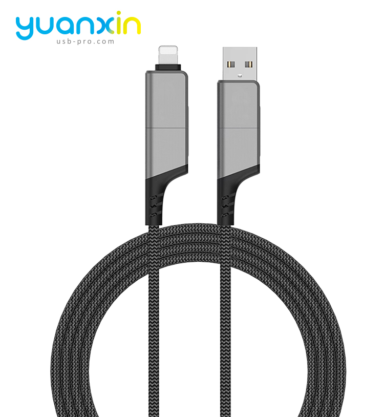 3A fast Aluminum alloy + braided charging cable