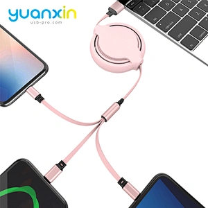 Promotion  round 3 in 1  retract Charging Cable