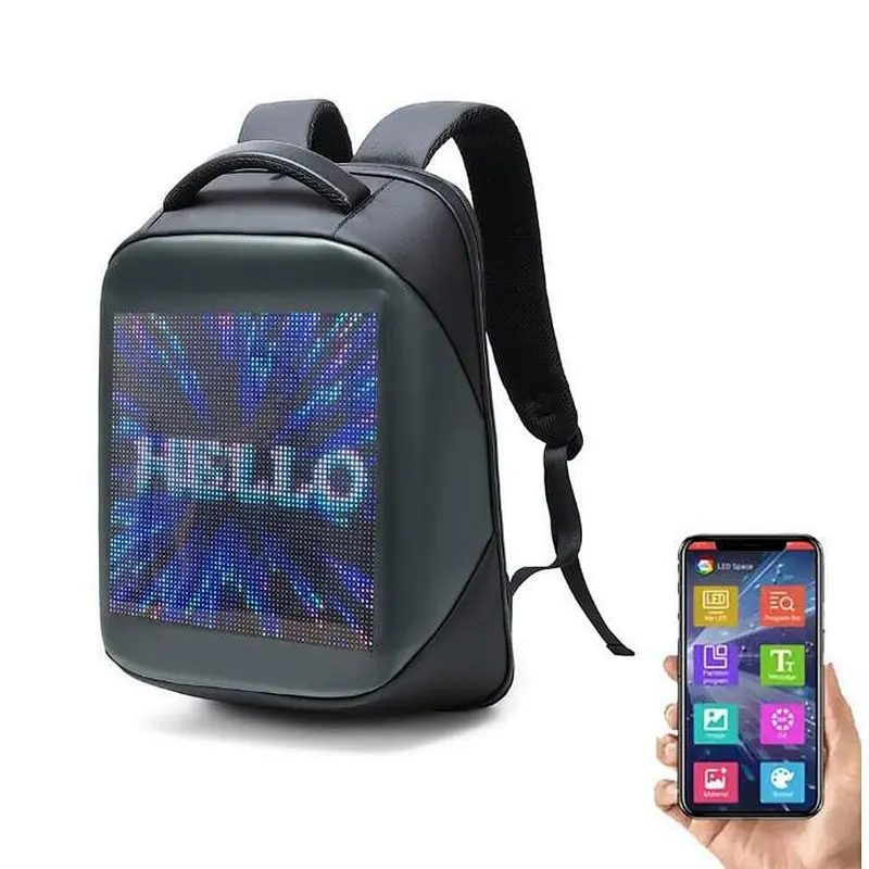 Customize LED Backpack Light Screen Waterproof Smart WIFI Back Packs ...