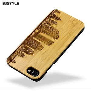 High quality real bamboo wooden phone cover for iPhone X XR XS MAX, Laser engraving wood phone case for iPhone 6s 7 8 plus