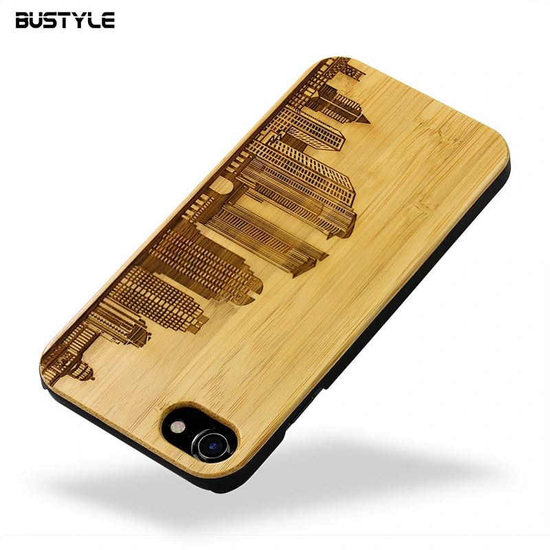 High quality real bamboo wooden phone cover for iPhone X XR XS MAX, Laser engraving wood phone case for iPhone 6s 7 8 plus