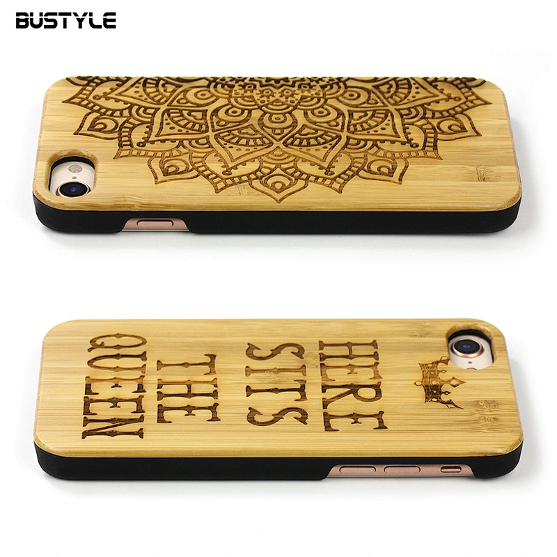 High quality real bamboo wooden phone cover for iPhone X XR XS MAX, Laser engraving wood phone case for iPhone 6s 7 8 plus
