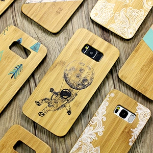 Free Customized solid bamboo wooden mobile phone accessories for Samsung Galaxy S8 S9 S10 plus note 8 9