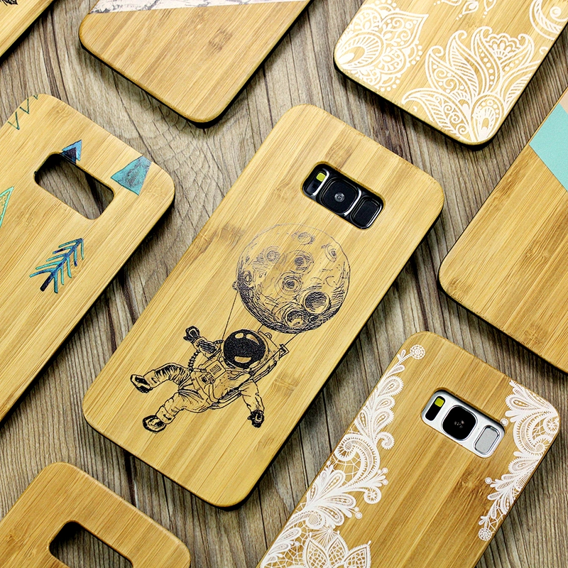 Free Customized solid bamboo wooden mobile phone accessories for Samsung Galaxy S8 S9 S10 plus note 8 9