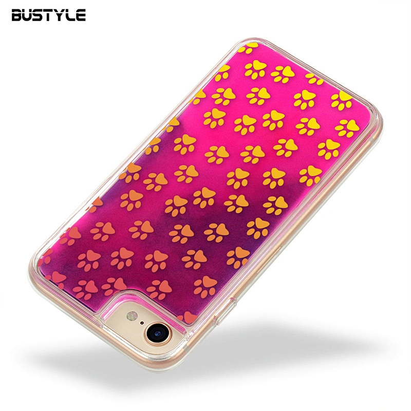 Grow in the dark Liquid Neon Quicksand Glitter Phone Case for iPhone x