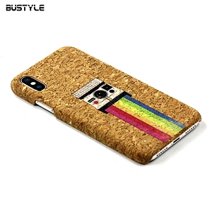 Customized design soft cork wooden phone case for iPhone 6s 7 8 plus x xr xs max shockproof back cover