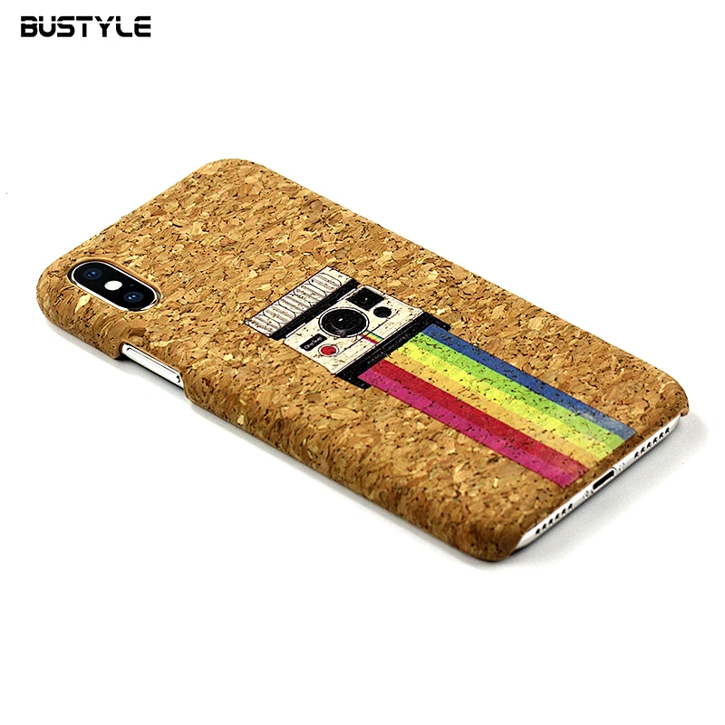 Customized design soft cork wooden phone case for iPhone 6s 7 8 plus x xr xs max shockproof back cover